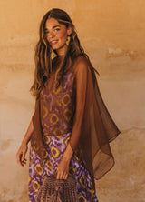 Isolda Natural Silk Cape