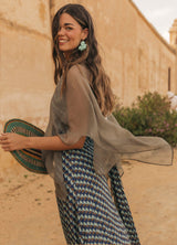Isolda Natural Silk Cape