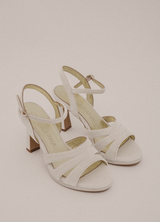 Baltimore White Velvet Sandal